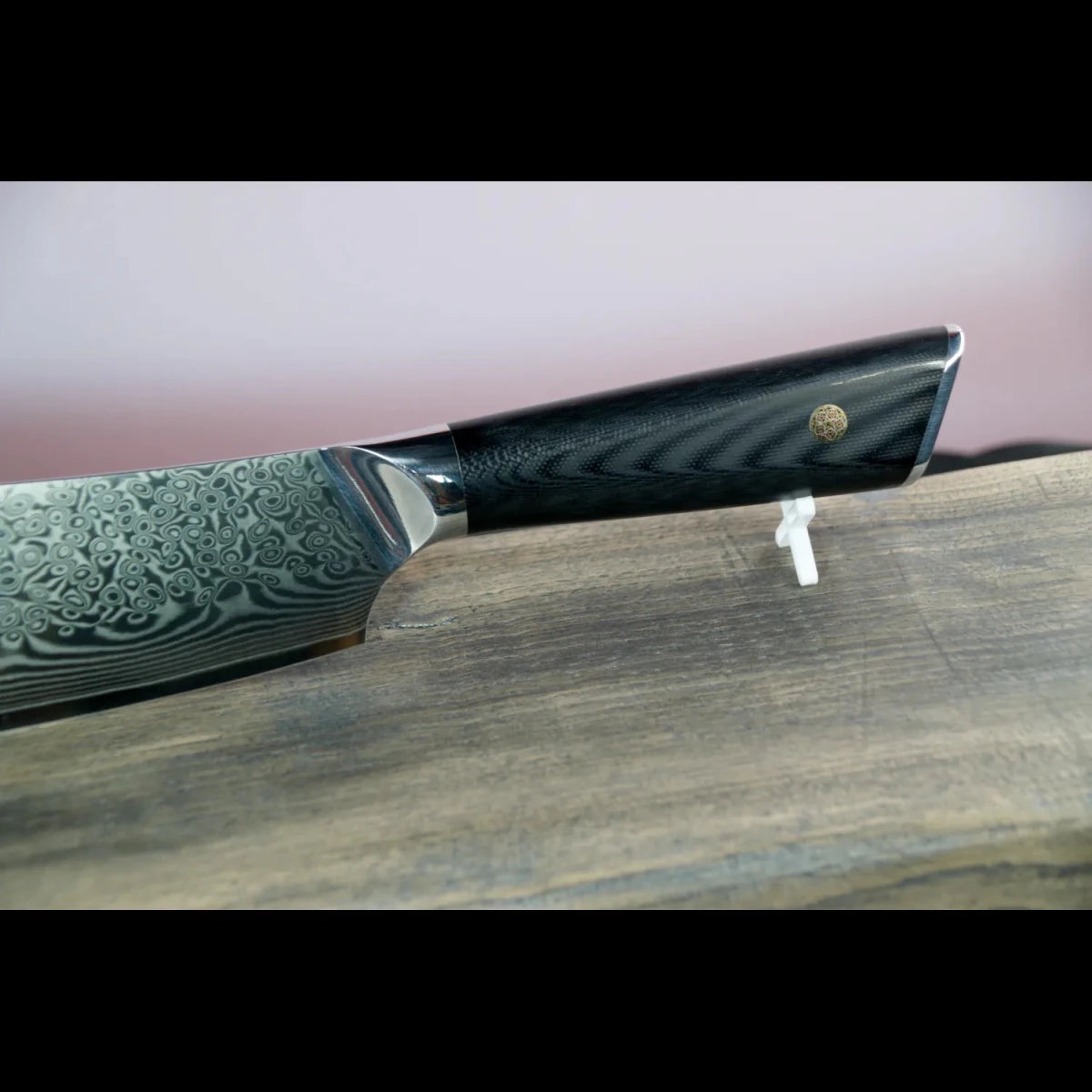Ergonomischer schwarzer G10 Griff des SKeld® Damast Butchermesser Fleischmesser - V2 Black Serie