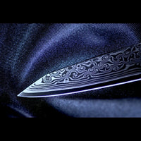 SKeld® Damast Allzweckmesser V2 Black Serie mit VG10 Kernstahl und 67 Lagen Damast