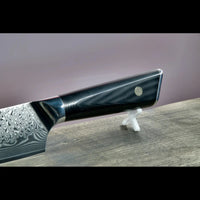 SKeld® Damastmesser - V2 Black Serie mit schwarzem G10-Griff und Mosaik-Niete